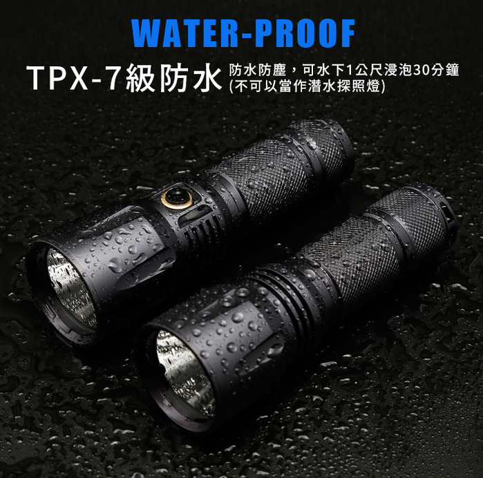 Roxane視睿|XPL HI防水強光手電筒(USB-C充電;射程495米遠射;1200流明;X6)