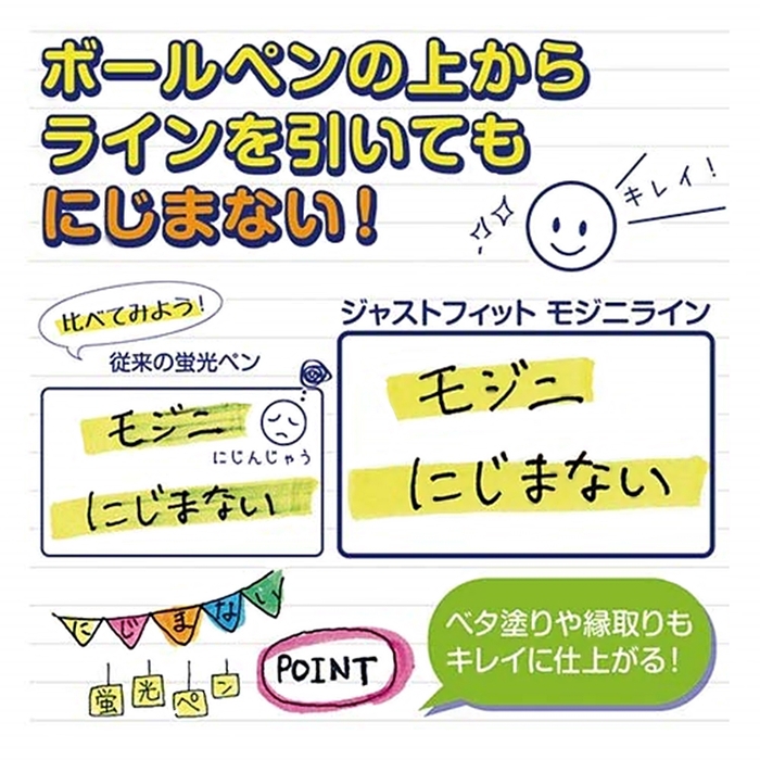 日本ZEBRA|JUSTFIT MojiniLine 5色螢光筆組 ( 5入;水性;線寬3.5-4mm; WKS22-5C )