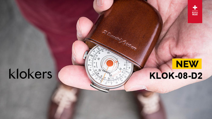 klokers | KLOK-08-D1錶頭 橘色 - IL BUSSETTO X klokers BELL皮革懷錶套件+黑色時尚多功能錶帶