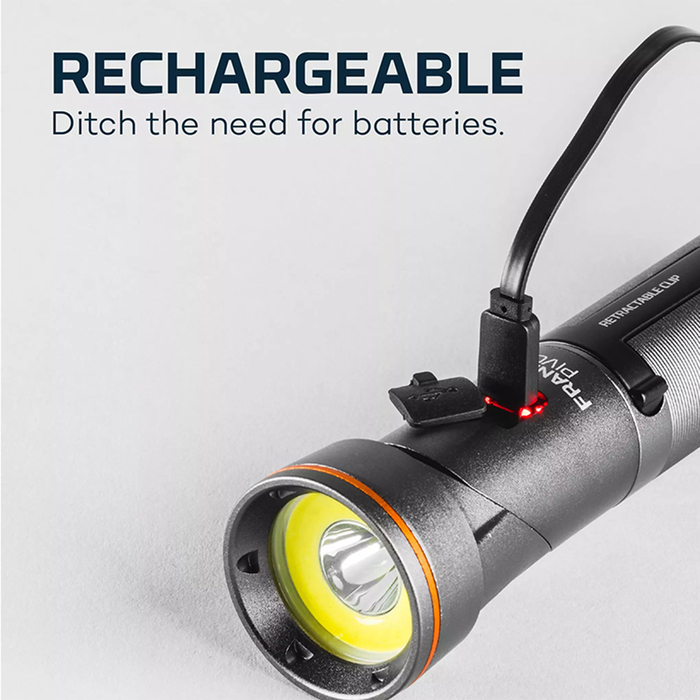 (複製)NEBO|富蘭克林 工作燈兩用手電筒-USB充電 500流明 IPX47 (NEB-WLT-0022-G)