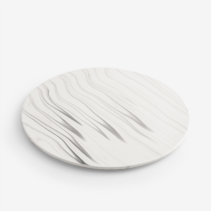 WAGA| 墨黑雲紋 34cm 陶瓷圓平盤 單品