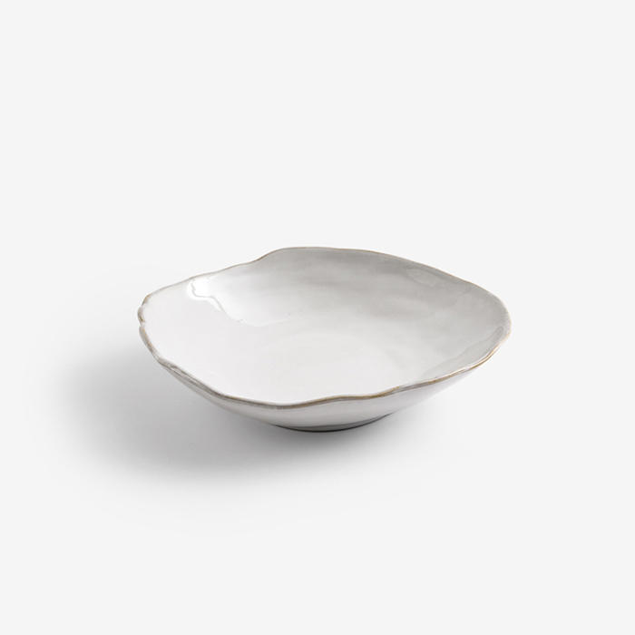 WAGA|日式 手捻坯土 20.5cm 陶瓷中盤 牙白 單品