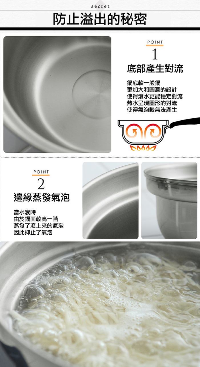 日本Arnest |日本製防溢出不銹鋼單手鍋-18cm