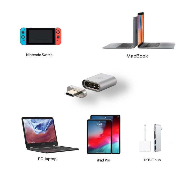 OneMore|iEasy USB-C磁吸轉接頭 Magnetic Adapter(銀色)