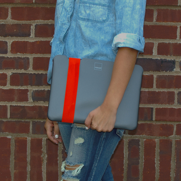 Acme Made|12''MacBook Skinny筆電包內袋 -灰/橘-XXS