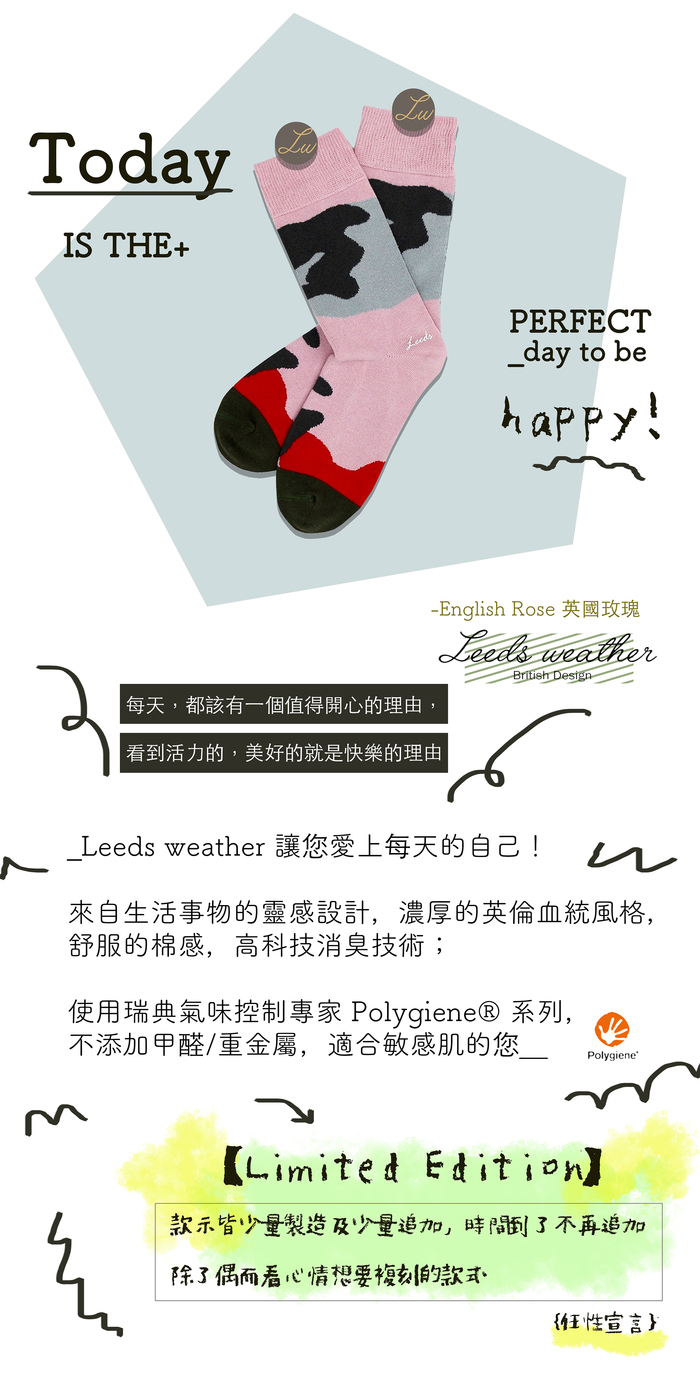 (複製)Leeds weather|Polygiene®消臭抑菌襪 ( 恐龍藍灰 )