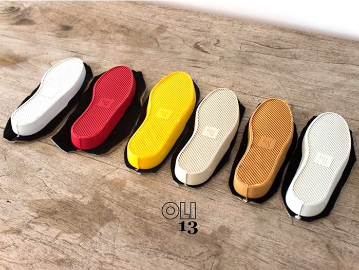 Oli13|西班牙手工帆布鞋.牛津鞋 - 藍/白