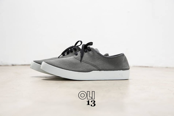 Oli13|西班牙手工帆布鞋.牛津鞋 - 石墨灰/白