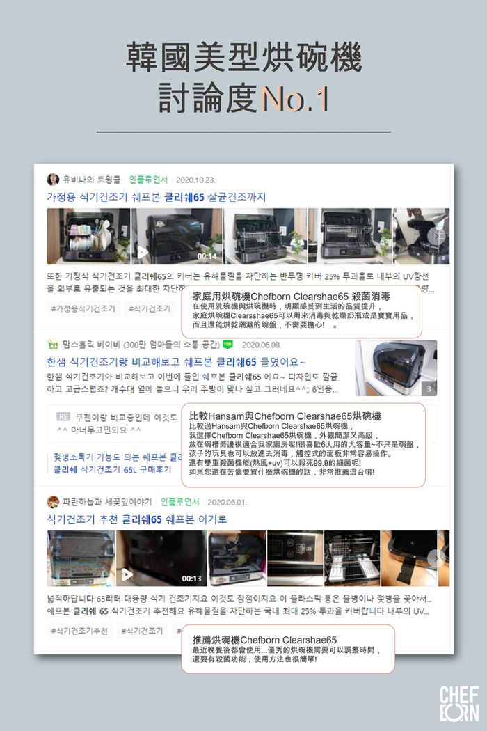 CHEFBORN韓國天廚|65L紫外線殺菌奶瓶烘碗機(Clearshae65)