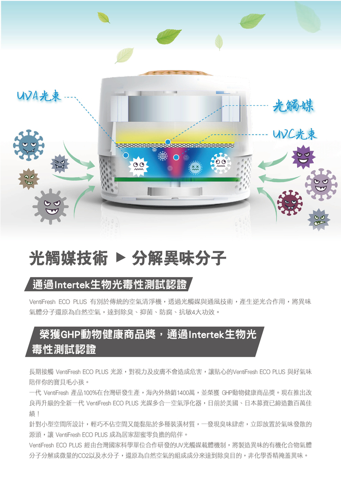 【集購】VentiFresh|全新UVC【森林版】除菌升級光觸媒空氣淨化器