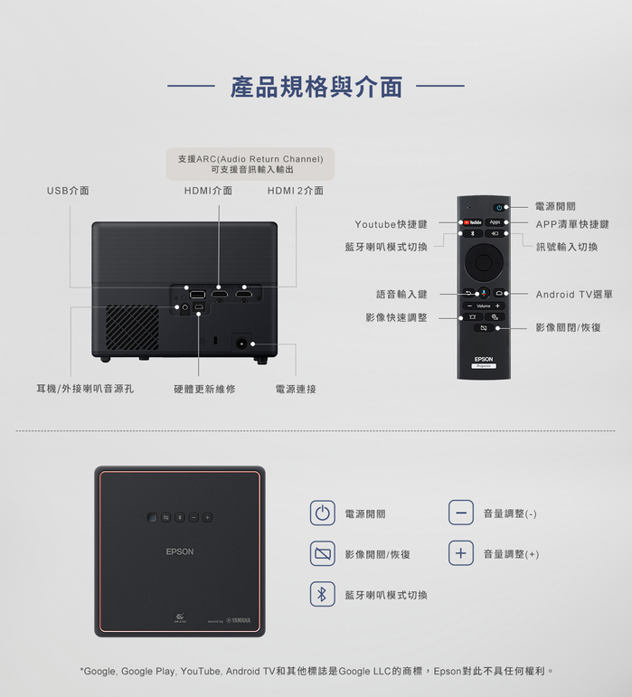 EPSON|全球最小的3LCD 智慧雷射投影機(EF-12)