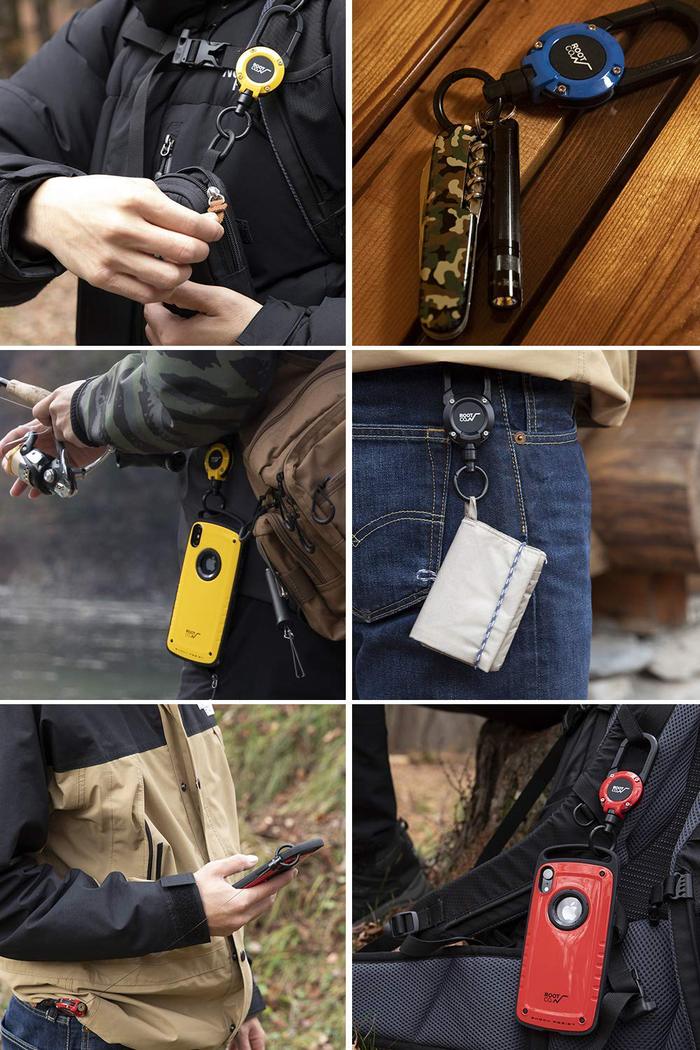 日本 ROOT CO.|iPhone 12 mini Gravity Hold. 雙掛勾+360度旋轉登山扣 - 共五色