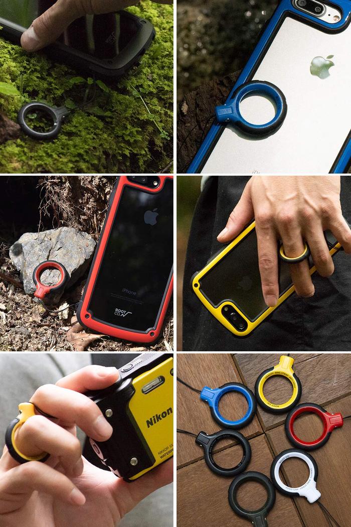 日本 ROOT CO.|iPhone 12 mini Tough & Basic 透明背板+指環吊繩 - 共五色