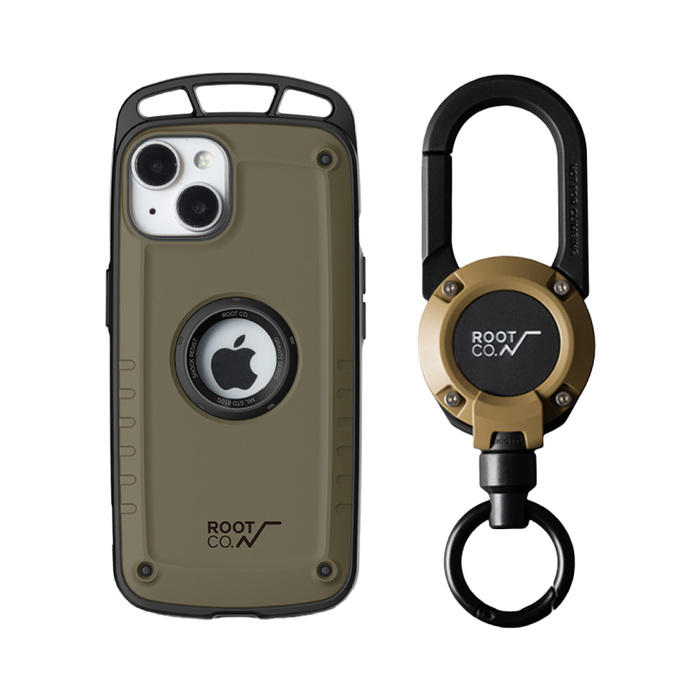 日本 ROOT CO.|iPhone 14 單掛勾防摔手機殼 + 360度旋轉登山扣 - 共五色