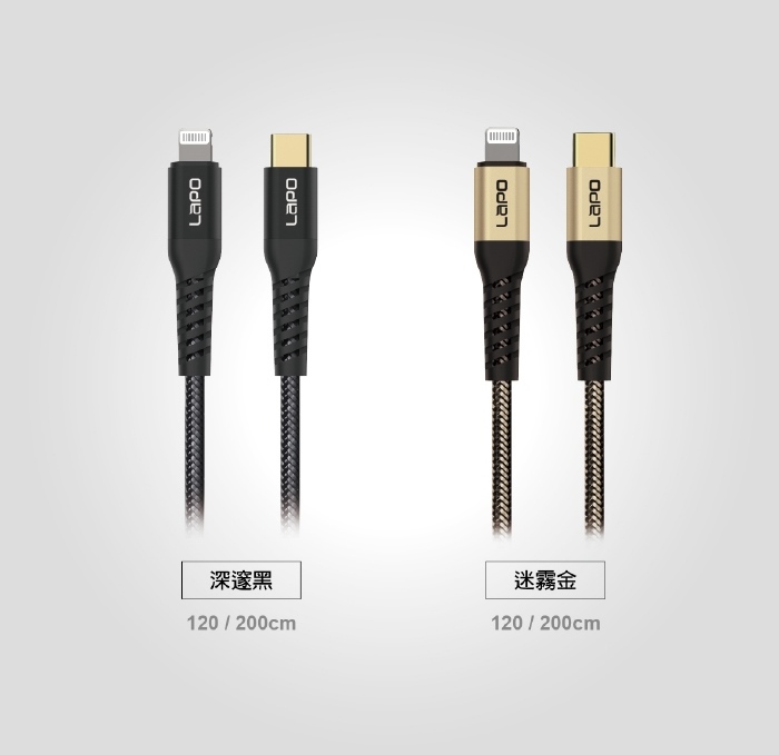 (複製)LaPO|Type-C to Lightning PD MFI充電傳輸線 1.5M