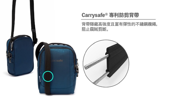 (複製)Pacsafe ECONYL®|Metrosafe 都市防盜斜肩包 LS200(範例)
