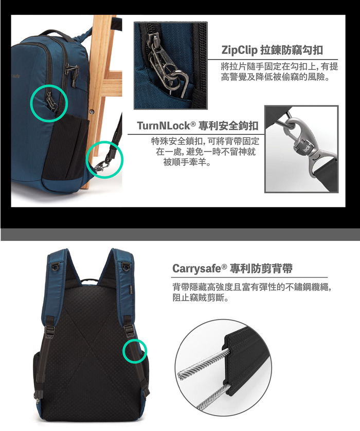 (複製)Pacsafe ECONYL® 再生材質|Metrosafe 都市防盜斜肩包 LS200(範例)