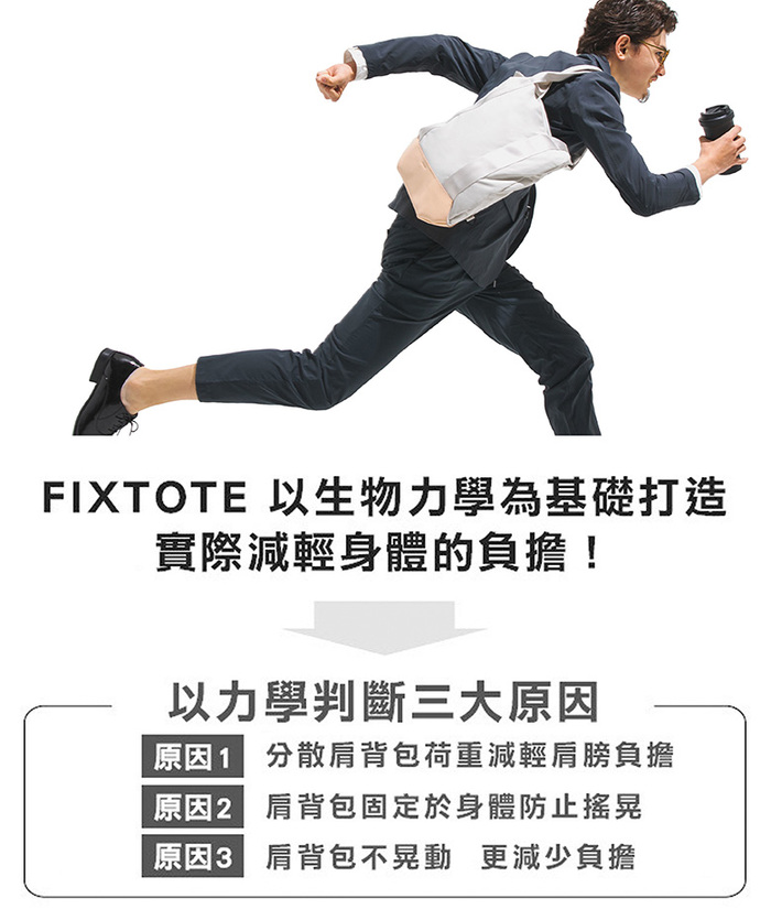 日本FIXTOTE|專利不晃落減壓設計 托特包