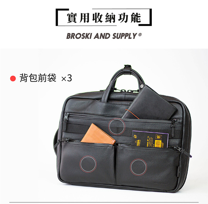 (複製)日本Broski&Supply｜專利防水真皮 兩用手提後背包 Labor mini / 黑色