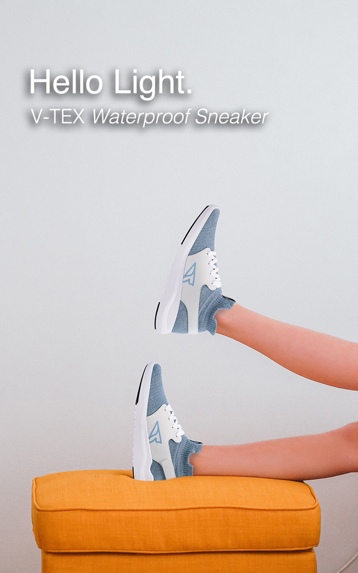 V-TEX|地表最強耐水鞋 - HELLO輕量版 - 藍/白底