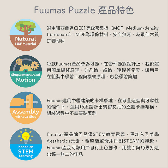 Fuumas｜立體可動木質拼圖－中華白海豚