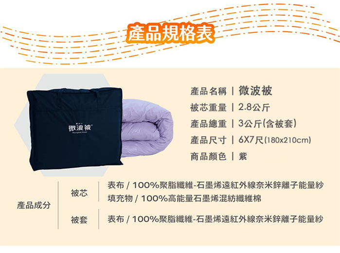 AWAKE|石墨烯抗菌恆溫微波被(紫)