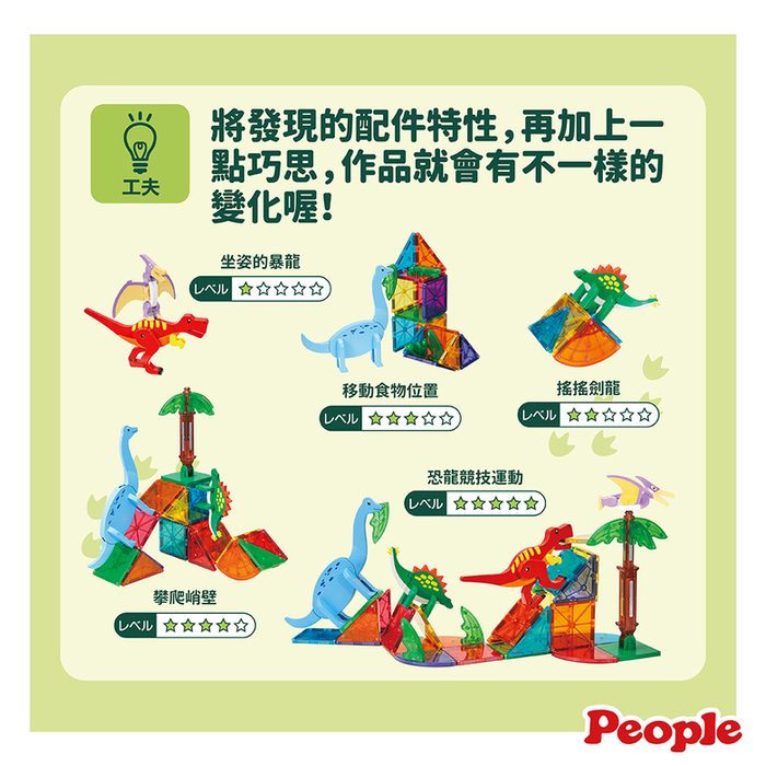 (複製)People|益智磁性積木BASIC系列-平面積木豪華組(附吸附板)(1歲6個月以上~ )